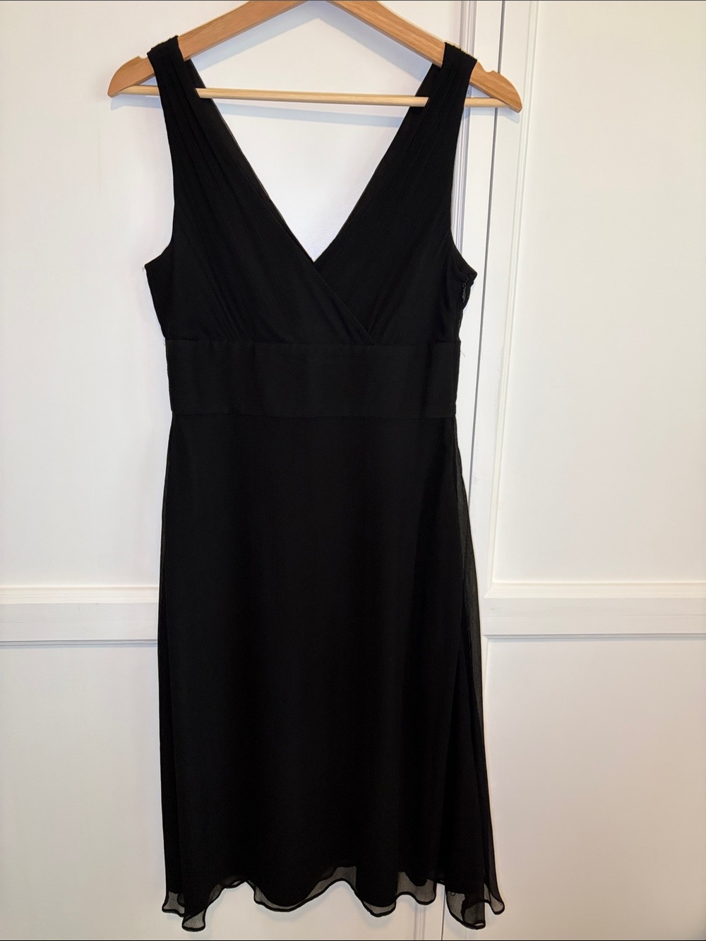 J. Crew Silk Black V-Neck Sleeveless Dress Size 6